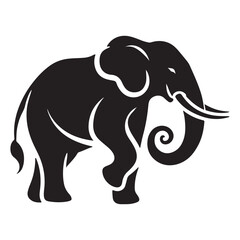 Elephant Silhouette Vector Illustration for Wildlife Designs