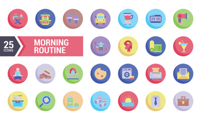 A set of 25 colorful flat icons for pet grooming.
