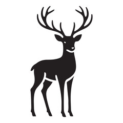 Majestic Deer Silhouette Vector Illustration Art