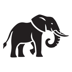 Elegant Silhouette Illustration of an African Elephant