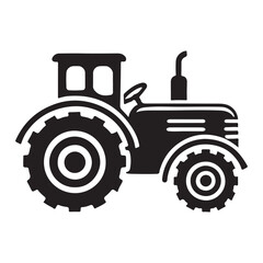 Classic Vintage Tractor Silhouette Vector Illustration