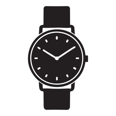 Classic Wristwatch Silhouette Vector Illustration Design
