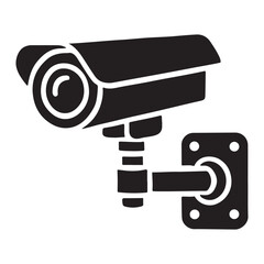 Security Camera Silhouette Vector Illustration for Surveillance