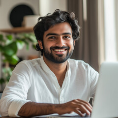 Fototapeta premium person using laptop