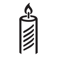 Spiral Candle Silhouette Vector Illustration