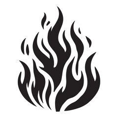 Fiery Flames Silhouette Vector Illustration Design