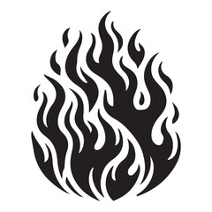 Fiery Flames Silhouette Vector Illustration a Bold Design