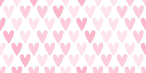 Hearts seamless print, Cute pink spring background, love pattern for Valentine's day, girly wrapping paper, decor, textile