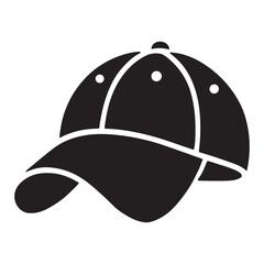 Simple Baseball Cap Silhouette Vector Illustration