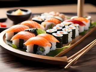 sushi and chopsticks