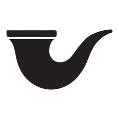 Smoking Pipe Silhouette Icon for Vintage Style