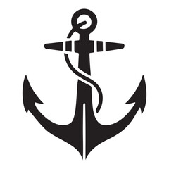 Anchor Silhouette Vector Illustration for Nautical Designs