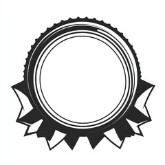Abstract Black and White Circular Award Badge Design