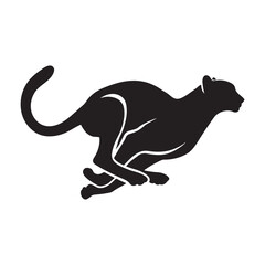 Running Cheetah Silhouette Vector Illustration Speed and Agility Icon