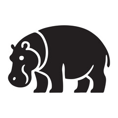Hippopotamus Silhouette Animal Wildlife Vector Illustration