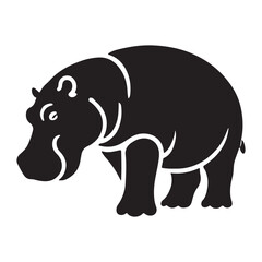 Hippopotamus Silhouette Illustration a Majestic Mammal