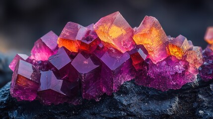Colorful crystal formation with vibrant hues.