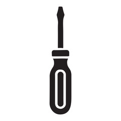 Simple Screwdriver Silhouette Vector Icon Design