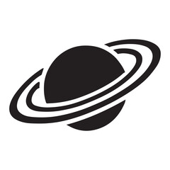 Saturn Planet Silhouette Simple Vector Graphic for Space Designs © Creative Image  