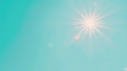 Bright Sunlight Rays Over Soft Blue Sky with Gentle Haze and Light Flare Creating a Serene and Calm Atmosphere for Tranquil Background Use