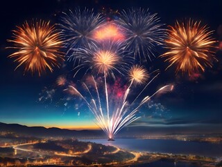 fireworks over the river