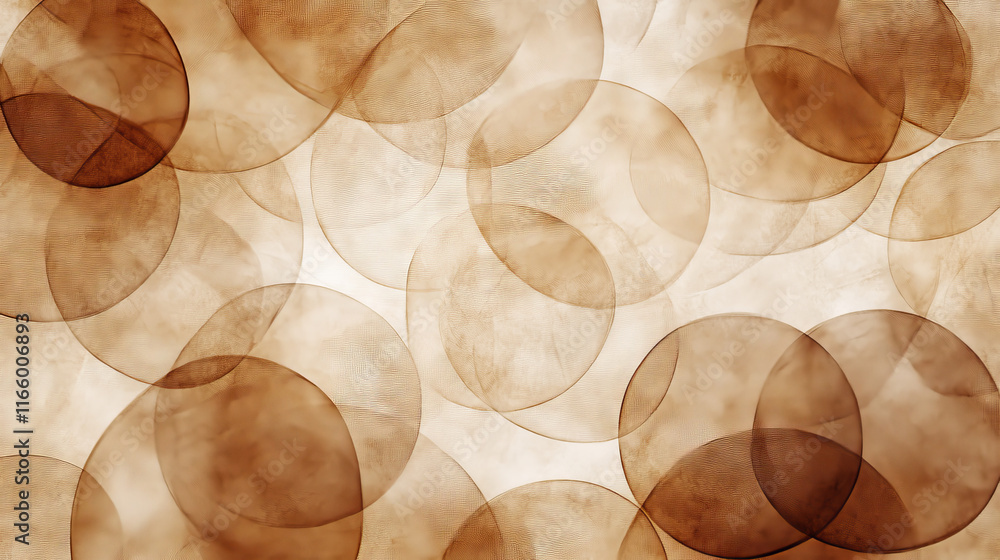 Poster abstract vector background with brown transparent circles. seamless pattern