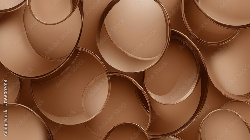 Poster abstract vector background with brown transparent circles. seamless pattern