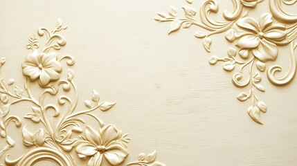 Elegant Beige Floral Embossed Background Design