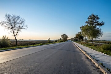 Fototapeta premium beautiful empty asphalt daytime mockup