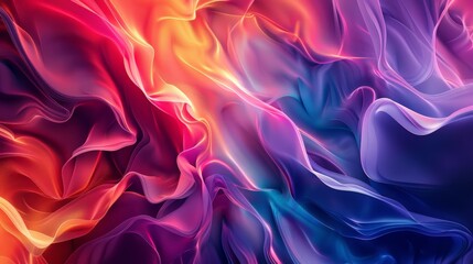 Obraz premium Smooth elegant satin texture forming soft folds resembling a luxurious fabric or liquid paint in vibrant colors, perfect for a wallpaper