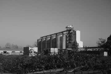 ruins of old factories in the Ravenna dock area