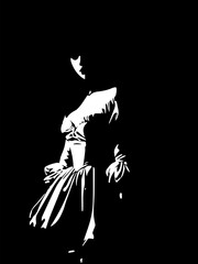 19th century lady silhouette
