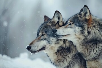 Fototapeta premium Unique wild animals depicted on a gray background, ideal for creative artwork ideas.