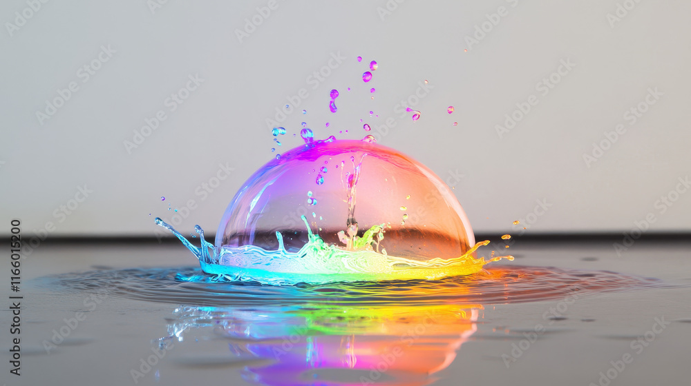 Poster iridescent soap bubble burst and disappear sequence steps for animation. sprite sheet for flying rai