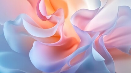 Obraz premium A soft, abstract swirl of pastel colors resembling flowing fabric or petals.