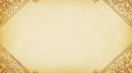 Antique parchment paper with ornate corner designs