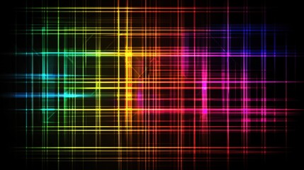 Abstract colorful grid pattern with glowing lines.
