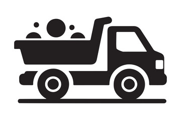 Minimalist Black Truck Silhouette Vector Illustration