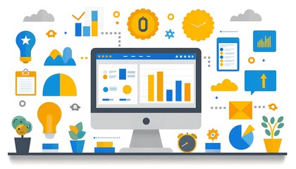 A visual representation of digital marketing campaigns being activated or adjusted with one click, illustrating simplicity and efficiency in campaign management