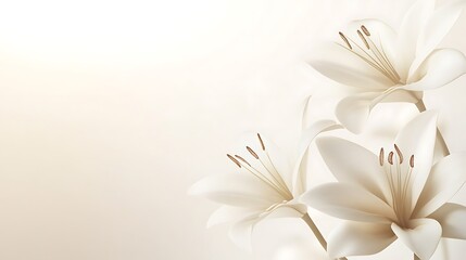 Elegant White Lilies Softly Illuminate Background