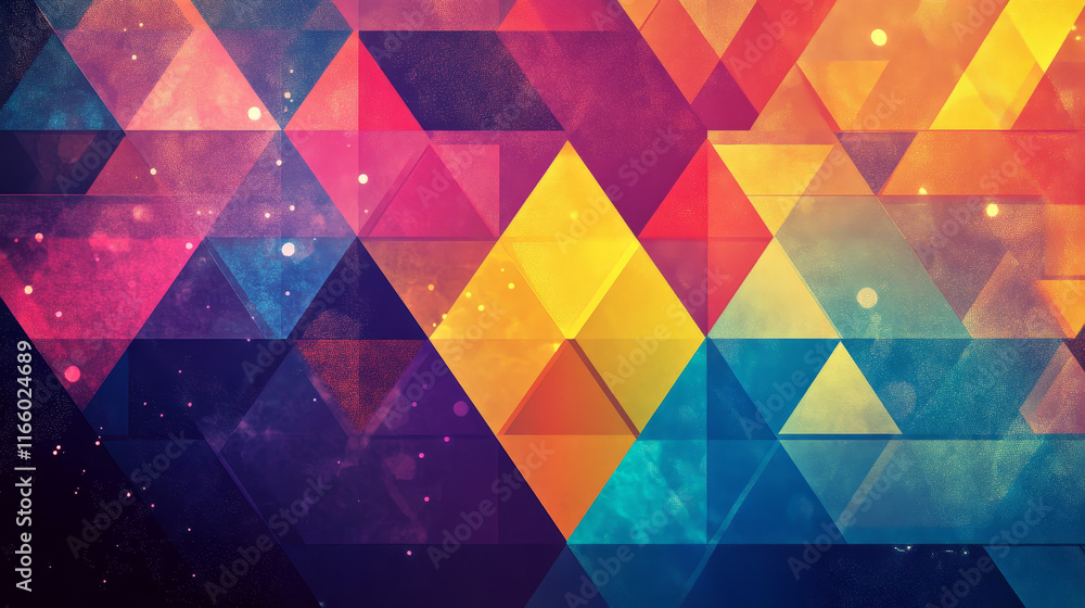 Poster abstract template geometric flyer with color triangles. design element