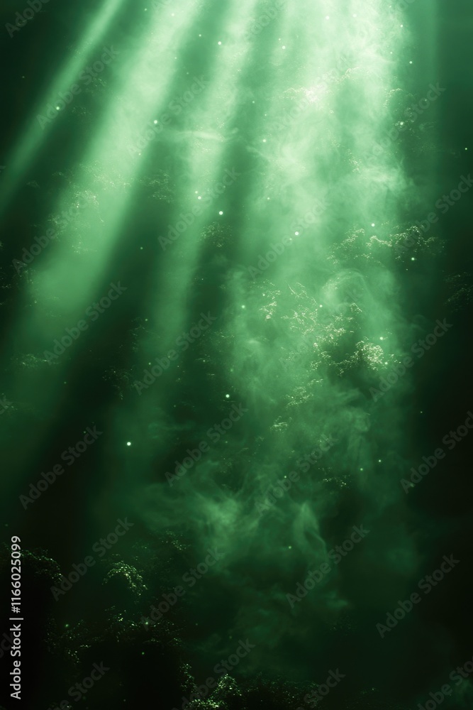 Poster sunlight shining through calm water, creating a perfect reflection