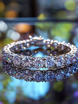 a beautiful ladies silver dimonds bracelet