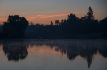 beautiful sunset over the lake