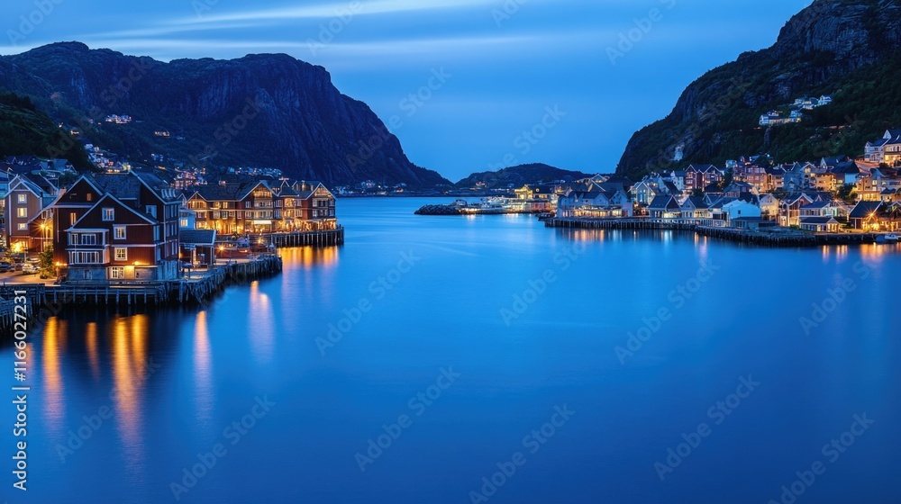 Aufkleber coastal scenery with a mountain range in the background