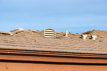 Many vents on an Arizona house roof