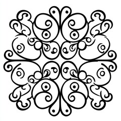 Symmetrical Black And White Floral Design