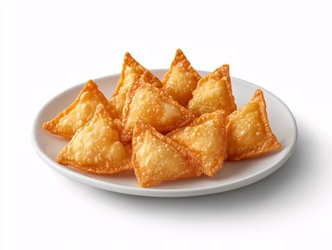 Crispy Rangoon served on a plain white plate perfect for appetizers or snack time at gatherings