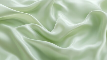 Obraz premium Soft Pale Green Silk Fabric Draped Smoothly