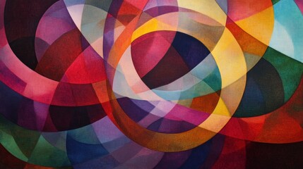 Fototapeta premium A vibrant abstract composition featuring overlapping shapes and colors.